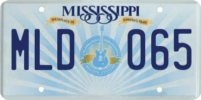 MS license plate MLD065