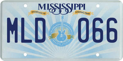 MS license plate MLD066