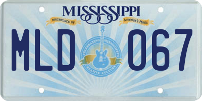 MS license plate MLD067
