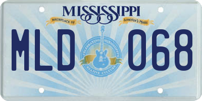 MS license plate MLD068