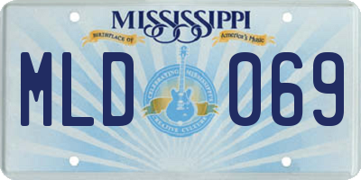 MS license plate MLD069
