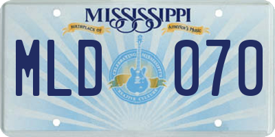MS license plate MLD070