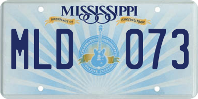MS license plate MLD073