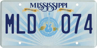 MS license plate MLD074