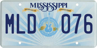 MS license plate MLD076