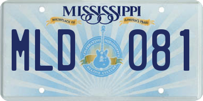 MS license plate MLD081