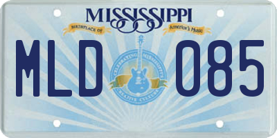 MS license plate MLD085