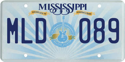 MS license plate MLD089