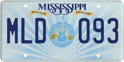 MS license plate MLD093