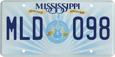 MS license plate MLD098