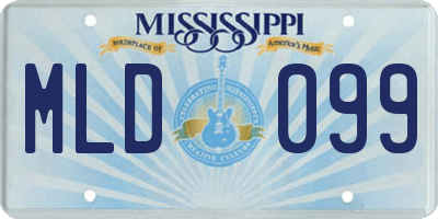 MS license plate MLD099