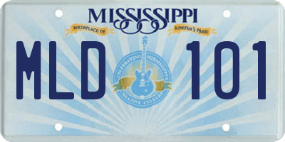 MS license plate MLD101