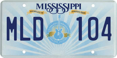 MS license plate MLD104