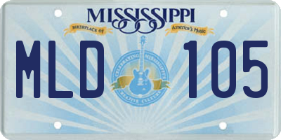 MS license plate MLD105