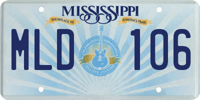 MS license plate MLD106