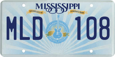 MS license plate MLD108