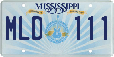 MS license plate MLD111