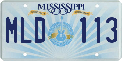 MS license plate MLD113