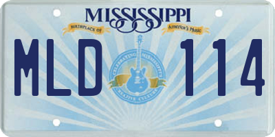 MS license plate MLD114