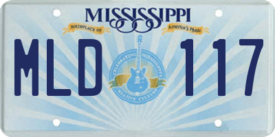 MS license plate MLD117