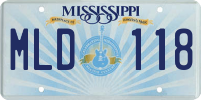 MS license plate MLD118