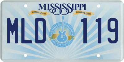 MS license plate MLD119