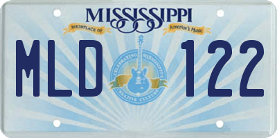 MS license plate MLD122