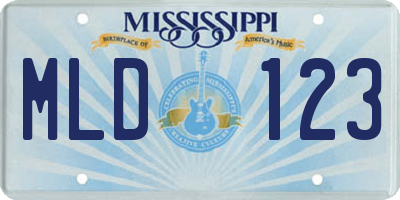 MS license plate MLD123