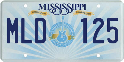 MS license plate MLD125