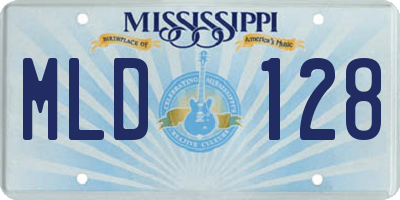 MS license plate MLD128