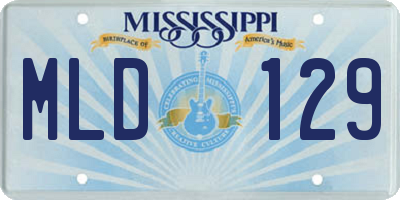 MS license plate MLD129