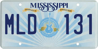 MS license plate MLD131