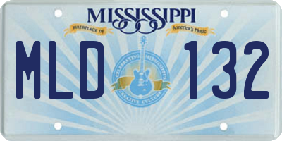 MS license plate MLD132