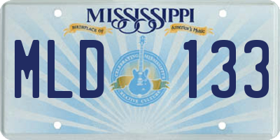 MS license plate MLD133