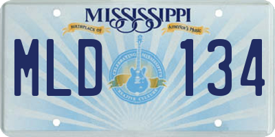 MS license plate MLD134
