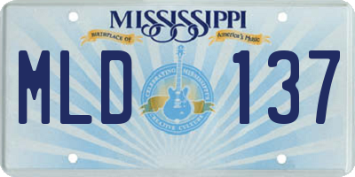 MS license plate MLD137