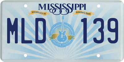 MS license plate MLD139