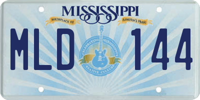 MS license plate MLD144