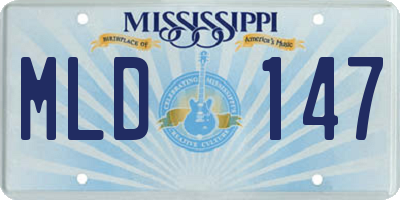 MS license plate MLD147