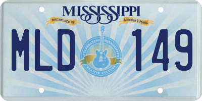 MS license plate MLD149