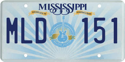 MS license plate MLD151
