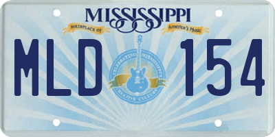 MS license plate MLD154
