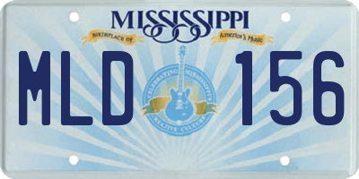MS license plate MLD156