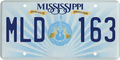 MS license plate MLD163