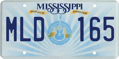 MS license plate MLD165