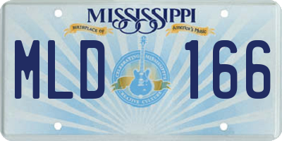 MS license plate MLD166