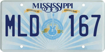 MS license plate MLD167