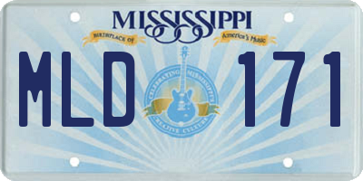 MS license plate MLD171