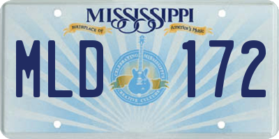 MS license plate MLD172