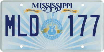 MS license plate MLD177